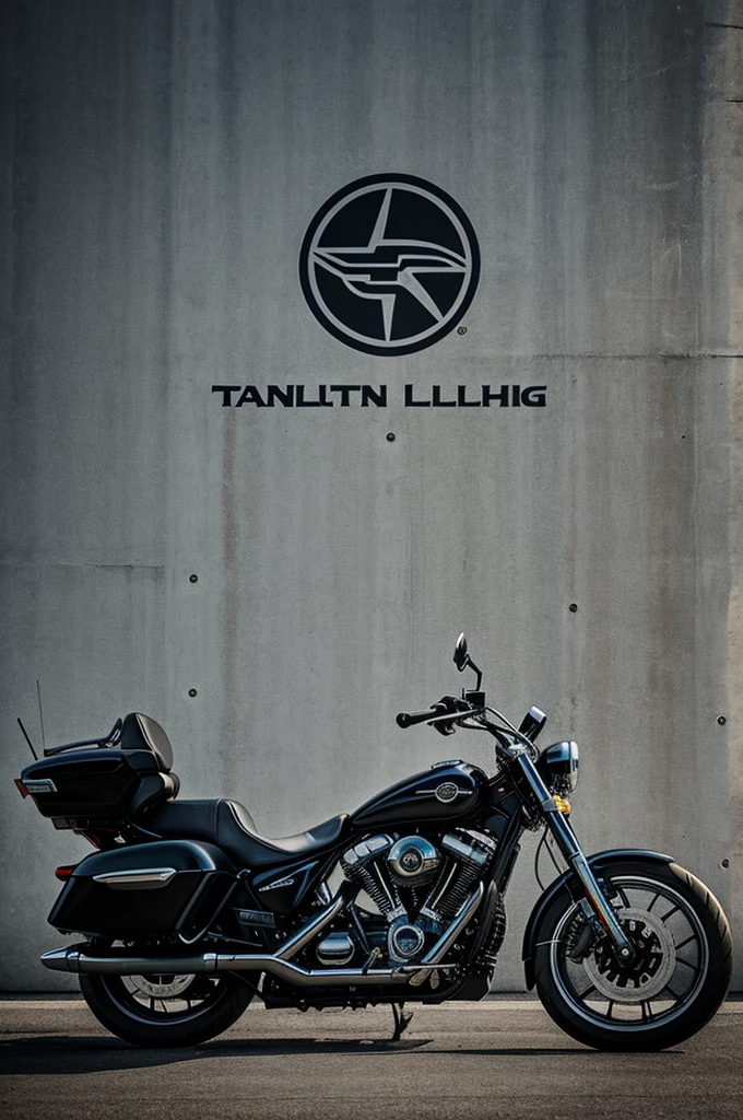 A traveling motorcycle logo