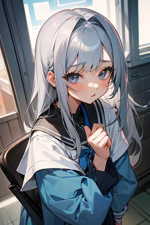 Gray Hair、cute、beauty、high school girl、