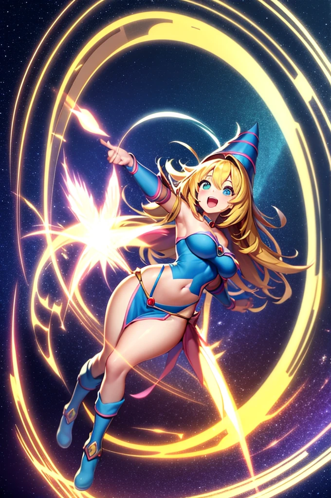 (showing:1.1) (vagina:1.2) ( seductive :1.1) (22. (sensual:1.4) and (glistening:1.2) (masterpiece:1.2), (The best quality:1.2), perfect lighting, Dark Magician Girl casting a spell, in battle. floating in the air, visible medium , transparent neckline, blue robe, big hat, from above, Sparkles, Yugioh game, The magic of the heart. LIGHTS OF THE HEART, Romantic heart. She wears heels. has heels. Wear heels. (nude:1.4)
