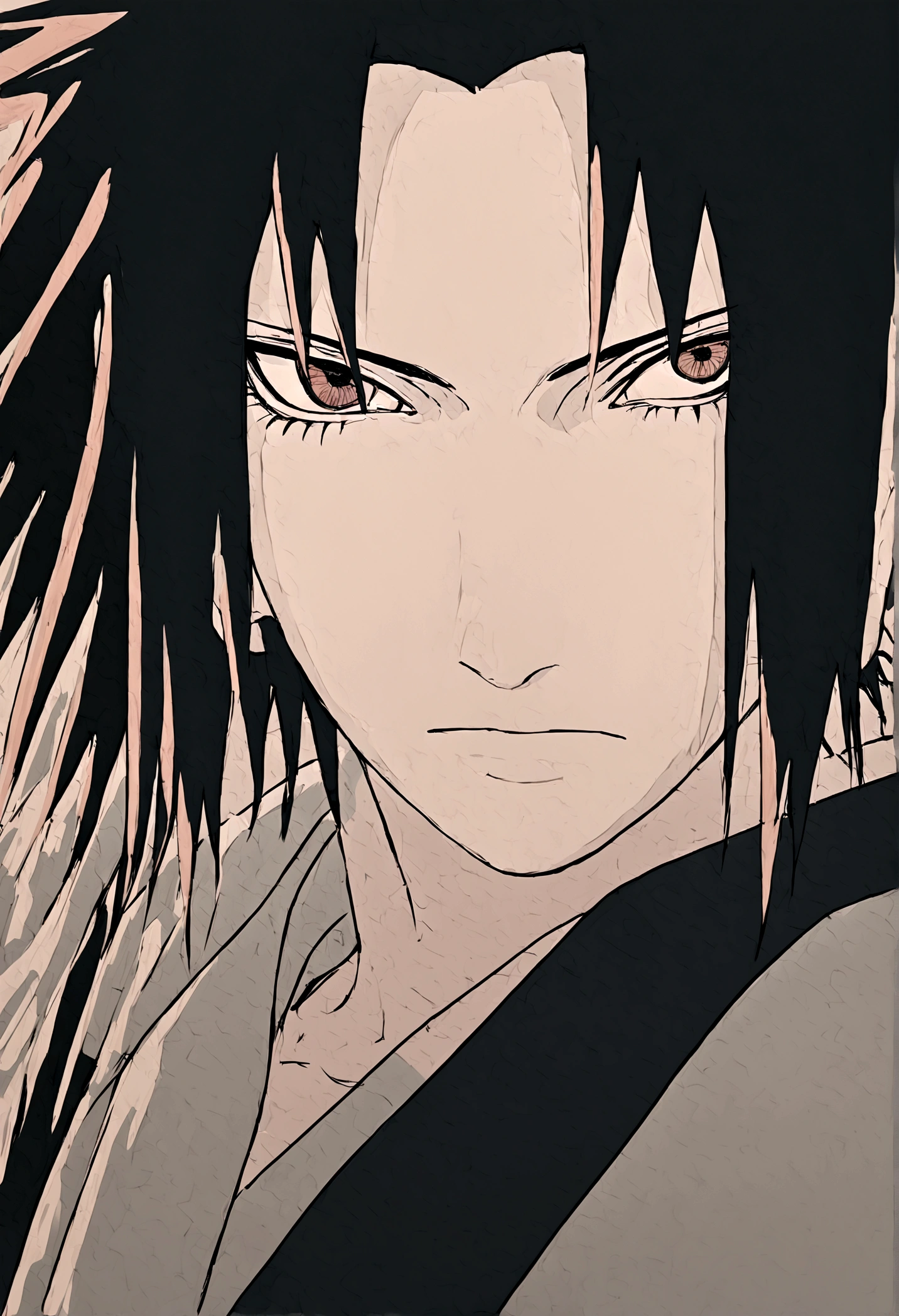 sasuke uchiha, lightning in hand, ready to fight, upper body, sharingan in eyes, uchiha clan, no background, more colors