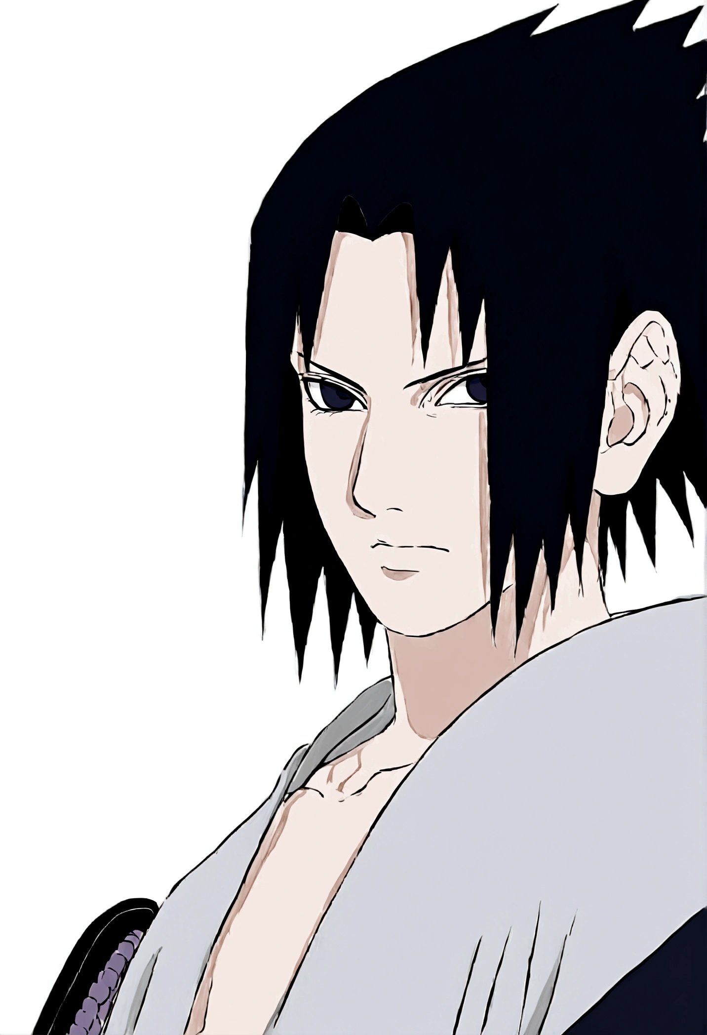 sasuke uchiha, lightning in hand, ready to fight, upper body, sharingan in eyes, uchiha clan, no background, more colors