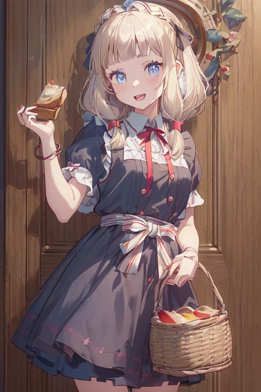 (perky chest:1.2), (pointed chest:1.2),(((Black Tunic:1.3))),(((cakes and bread in the basket),Cute and beautiful girl,Cute round face,Cute smile,with blush cheeks,Red Lip,a girl 22 years old, :1.2, beautiful body:1.3), shinny skin, BREAK, ((alice in the wonderland:1.3, cute, kawaii, lovely, funny, a girl falling down from sky:1.3, girl flying in sky:1.2, girl floating in air:1.3, rolling  by wind:1.5, (with sparkling eyes and a contagious smile),open mouth, Looking at Viewer, surprised, putting hands on  over the skirts:1.35)), BREAK, ((floating things as follows:1.3, PlayingCards, Trump, tea cup, tea pot, tea spoons, pocket watch:1.3, lip sticks, candies:1.2, cookies, jam bottles, classical door_keys)), ((long purply_Blue dress :1.5, wearing long flaired skirt:1.3, the skirt is blowing:1.3, cute White Apron, black stockingedium long platinum-blonde hair:1.2, twin tail hair:1.6, tied hair with a large ribbon), (Blue eyes, bright pupils with highlights, detailed eyes), (lying down on your back:0.7, spreading legs with rising up straight:0.7), sexy posture, fantastic colorful art, (fantasy art:1.2, wondered images), ((correct anatomy:1.5, perfect anatomy:1.3, correct hand, small foot:1.2)),
