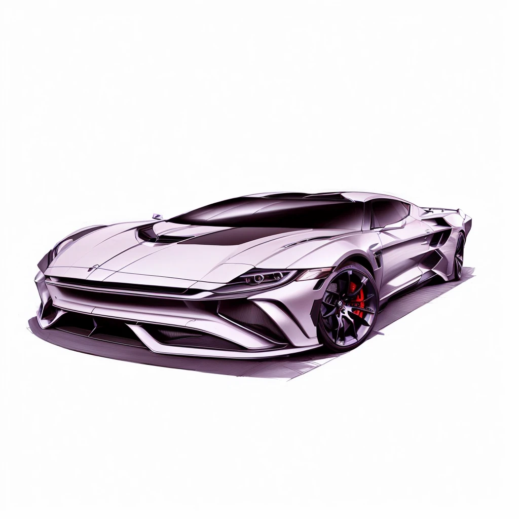 Sports Car, Car Sketch, Car concept, Concept Design, 未来派超级Sports Car的素描草图, High-quality sketch, Conceptual, Digital Sketch,
