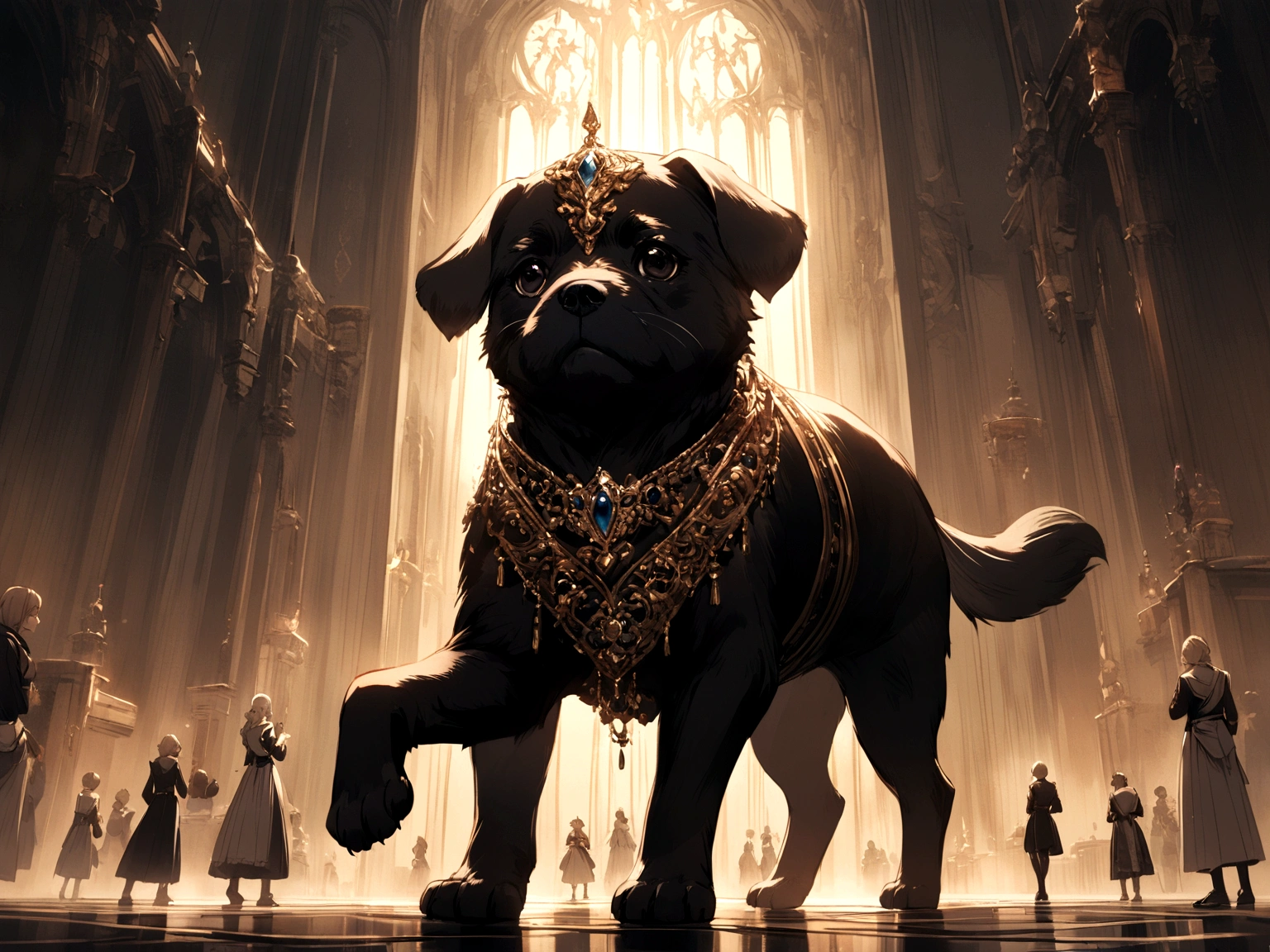 Rutkowski cute puppy standing on two feet