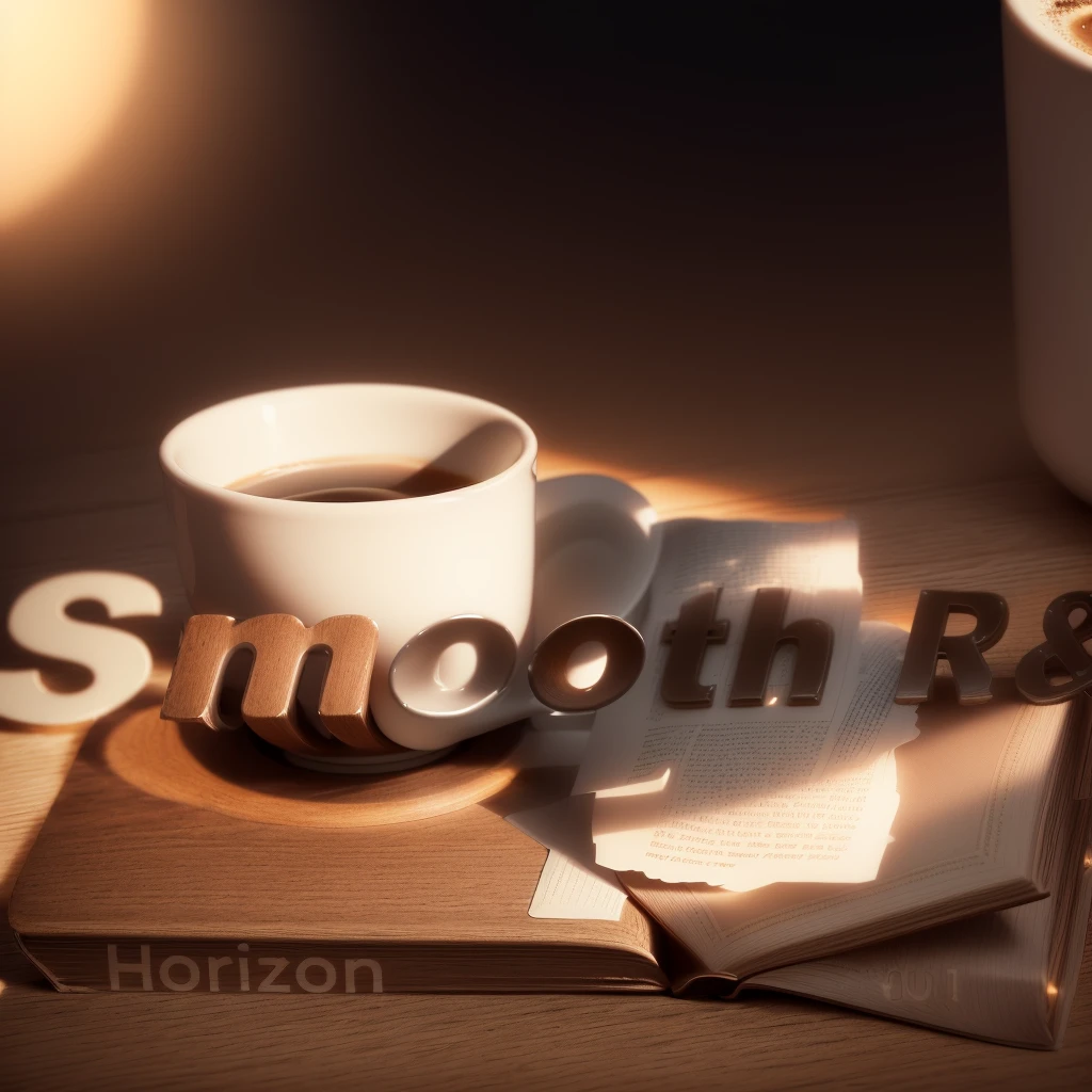 Close-up of a book and a coffee cup on a table, Smooth, Smooth in 8k, Smooth!], Smooth 4k, hdr Smooth, Smooth in _ background, Smooth hd, Smooth feature, Smooth rendering, 8 k Smooth, Smooth render, Smooth noise 4k, Smooth texture, 4 k Smooth, Smooth in background, vray Smooth