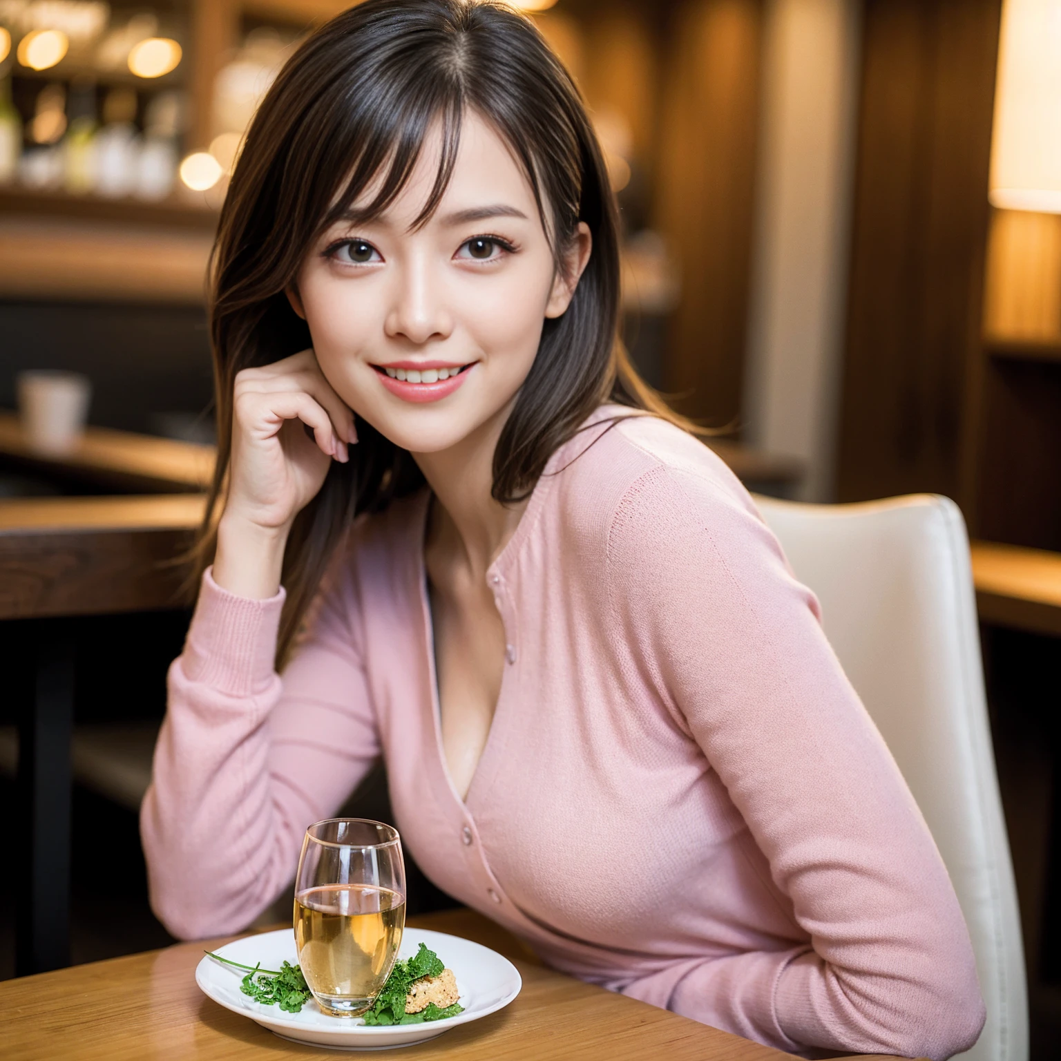 ((Highest quality、8K、masterpiece:1.3))、slimカップル、Pink rubber、modelカップル、(Realistic, Intricate details:1.2), full-course dinner、Wine Party、Amazing view of the sunset sky and clouds、A bright smile、The wonderfulness of smile、Bright image、The beauty of wine, Beautiful Face, blue eyes, The light shines on your face, Blushing, short hair,Bright Face、 (Age 37), 39 years old, red wine 、Appetizers、Italian food、Wine bottle、Champagne、sparkling wine、Two beauties、Brown Hair、Shortcuts、Long sleeve shirt、dress、Beautiful woman 1, (slimな顔), (The body is slim), (Brown Hair), (Shortcuts), cheeks turn a little red,Attractive beauty、restaurant, In a prominent place (From the waist up) Nova Frog Style, actress, model, Upper Body, White wine, slim, wine glass, 中央に置かれたwine glass, smile, (smile: 1.15), Beautiful fine grain, Depth f/2,saturation, High Contrast, Strong light and shadow,Moist Body:1.5、3D texture、Delicate eyes、Brown Hair、The hair is very shiny、