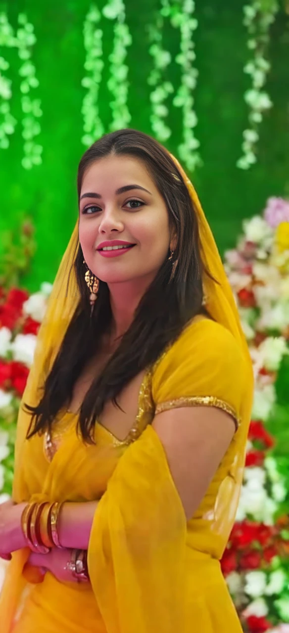 extreme close up photo of sexy , big cheeks, curvy, hourglass figure, swooping breasts, deep cleavage, open arms, sexy armpits, seducing on mountains, ponytail, necklace,  see through strapless saree, look at viewer and subtle smile, (cinematic:1.3), intricate details, (ArtStation:1.2)
