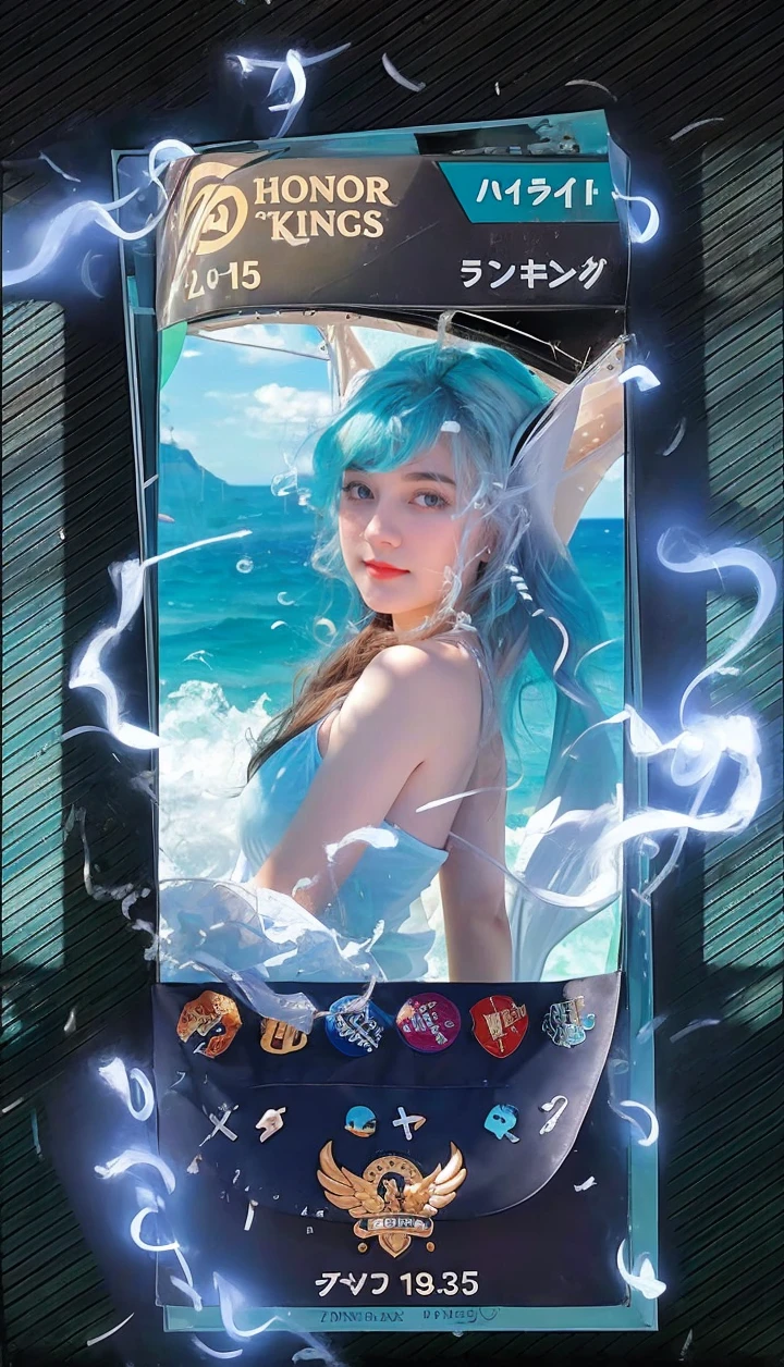 1 Girl, Beautiful, Baby Face, 20 Years Old, White Skin, Large Breasts, Sleeveless, Cleavage, White Modern Oversize T-shirt, Posing For Photos, Beautiful Blue Sea, Blue Sky, Grey Hair, Silver Straight Hair, ((adorable:1.1)), ((masterpiece:1.1)), Sleepy Cute Face