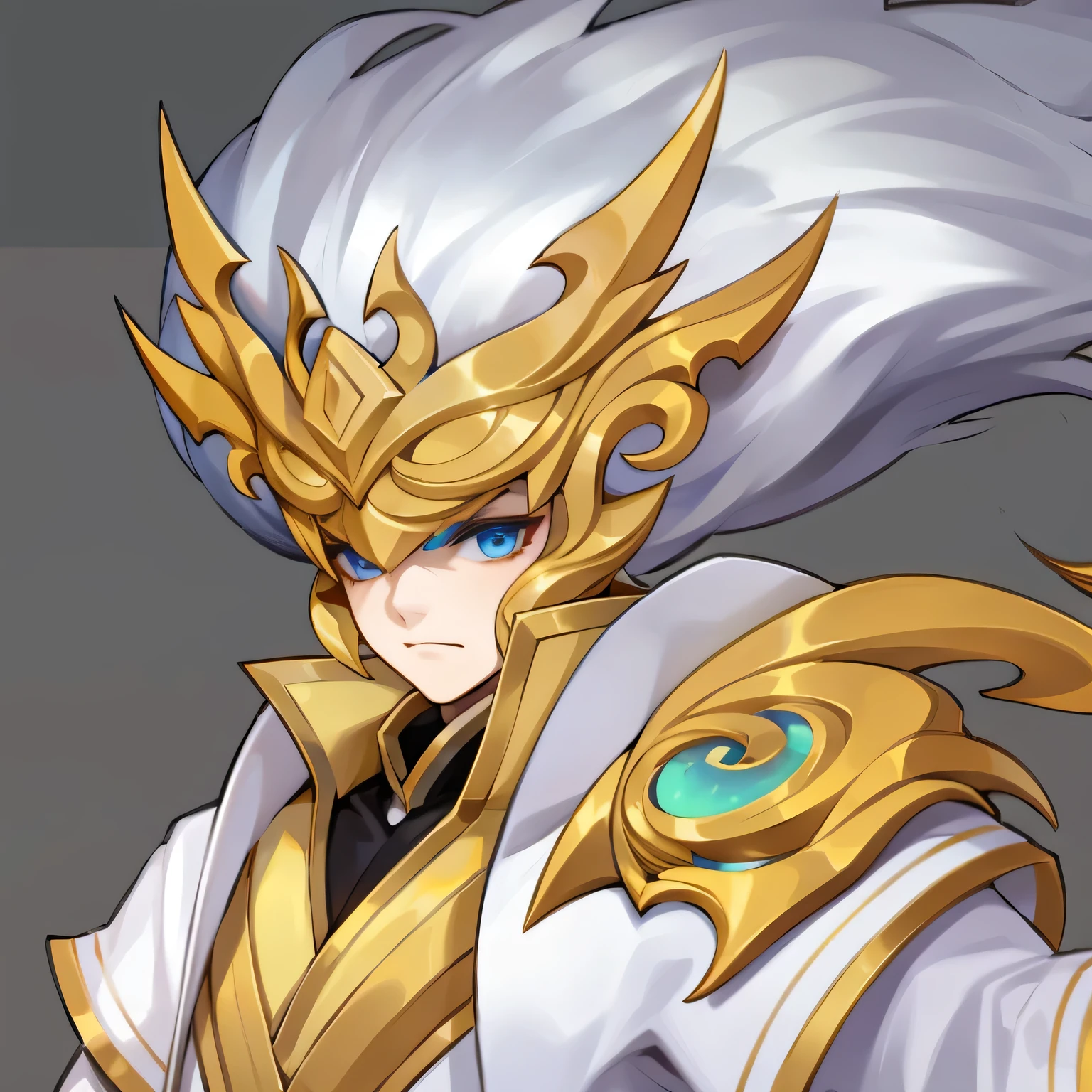 boy、Long white hair、Full details