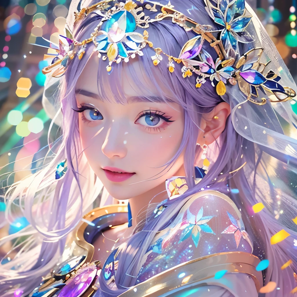 (Masterpiece TopQuality aesthetic Mystic:1.2), ExtremelyDetailed a KAWAII Bride (CloseUp from below:1.4) Radiant PearlSkin with Transparency (Acutance:0.8), (((Detailed NOGIZAKA FaceVariations))), Childish CaptivatingGaze ElaboratePupils with (SparklingHighlights:1.28), DoubleEyelids with (Voluminous LongEyelashes:0.88), Small GlossyRedLips with BeautifulDetails, PUNIPUNI RosyCheeks, Glowing DowneyHair . { (Dynamic Joyful expressions LifeLike Rendering:1.4) | (:d) } BREAK Background is Filled with Dazzling Blurred StainedGlass (BokeH:1.4) ExtremelyDetailed Elaborate Stained Glass Art, Colored Glass, Lead Line, Light transmission Bright colors, intricate designs, luminous effect, Spiritual atmosphere