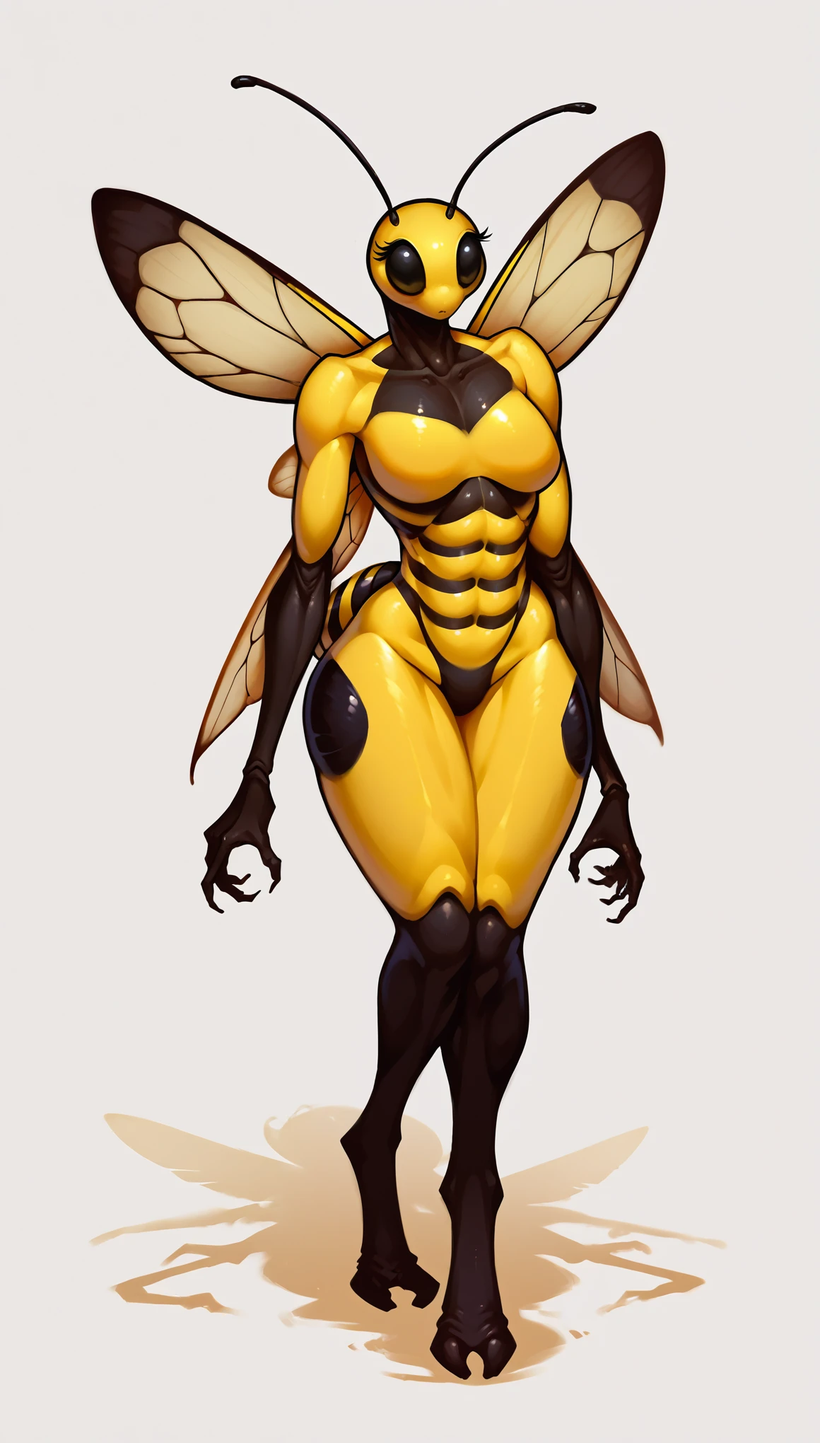score_9, score_8_up, score_7_up, (clear simple background, white background, papyrus background), ((SFW:1.5))
((Hornet, wasp:1.5)), _young, anthro, solo, (female), (fullbody, curvy body, body_scars, focus), (hands_upwasp wings, wasp sting), beautiful, (Dressed:1.5)