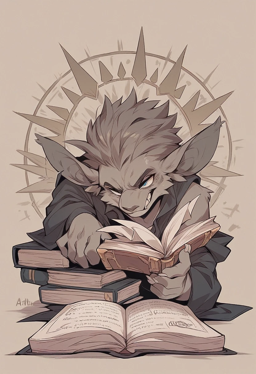 Create a logo for a book with the word ALFATH inside it