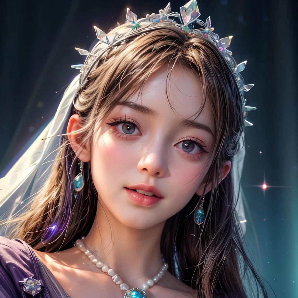 (Masterpiece TopQuality aesthetic Mystic:1.2), ExtremelyDetailed a KAWAII Bride (CloseUp from below:1.28) Radiant PearlSkin with Transparency (Acutance:0.8), (((Detailed NOGIZAKA FaceVariations))), Childish CaptivatingGaze ElaboratePupils with (SparklingHighlights:1.28), DoubleEyelids with (Voluminous LongEyelashes:0.88), Small GlossyRedLips with BeautifulDetails, PUNIPUNI RosyCheeks, Glowing DowneyHair . { (Dynamic Joyful expressions LifeLike Rendering:1.4) | (:d) }  BREAK Background is Filled with Dazzling Blurred StainedGlass (BokeH:1.4) ExtremelyDetailed Elaborate Stained Glass Art, Colored Glass, Lead Line, Light transmission Bright colors, intricate designs, luminous effect, Spiritual atmosphere