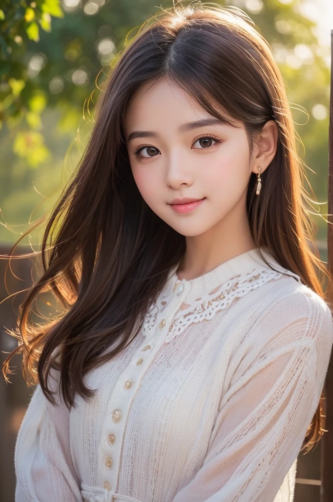 (((masterpiece))), (((full body display:1.37，Are standing)))， (one beautiful girl, innocence，cute) ，ultra high resolution, reality, Super detailed, 8k,highest quality, very detailed, blurred background,thin，small breasts，(very beautiful japanese girl, detailed face:1.rincess cut，black hair :1.4), (baby face，cute系,adorable 10 year old girl), (perfect body:1.1),((autumn fashion,childish clothes))、rosy cheeks，Naughty，smile,I'm very happy，Super detailedな顔、detailed lips、detailed eyes、small gravure idol，Big eyes，transparent skin、lolita，Photoreal:1.37、bright sunny day、best writing，best shadow，A lot of passersby in the background A lot of passersby，meeting，soft evening lighting,sunset,Fun，Farewell time， landscape