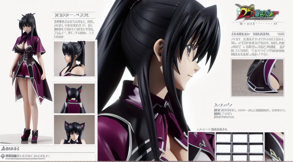 ((Best Quality)), ((Masterpiece)), (((detailed character sheet, frontal view, side view, three quarter view))) white background、whole body、whole bodyイラスト、whole bodyアニメーション、whole bodyリファレンスシート、Long Hair、black hair、smile、Cute face、Big Breasts、Long legs、Beautiful feet、8 heads tall、Detailed face、high school DxD、akeno himejima、