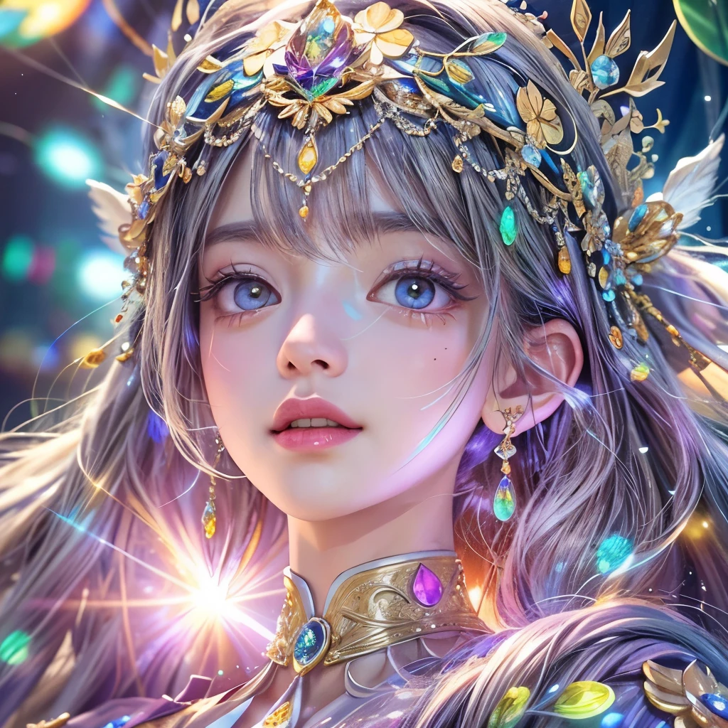 (Masterpiece TopQuality aesthetic Mystic:1.2), ExtremelyDetailed a KAWAII Bride (CloseUp from below:1.4) Radiant PearlSkin with Transparency (Acutance:0.8), (((Detailed NOGIZAKA FaceVariations))), Childish CaptivatingGaze ElaboratePupils with (SparklingHighlights:1.28), DoubleEyelids with (Voluminous LongEyelashes:0.88), Small GlossyRedLips with BeautifulDetails, PUNIPUNI RosyCheeks, Glowing DowneyHair . { (Dynamic Joyful expressions LifeLike Rendering:1.4) | (:d) } BREAK Background is Filled with Dazzling Blurred StainedGlass (BokeH:1.4) ExtremelyDetailed Elaborate Stained Glass Art, Colored Glass, Lead Line, Light transmission Bright colors, intricate designs, luminous effect, Spiritual atmosphere