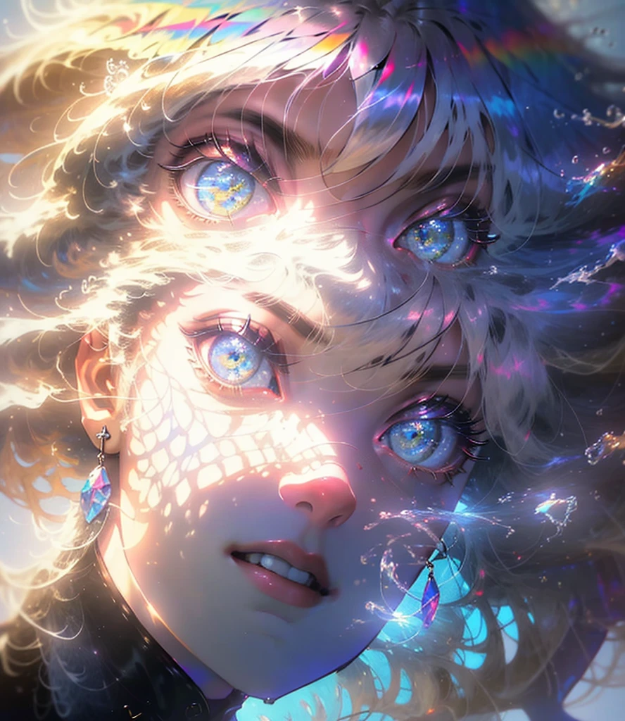 (((Masterpiece))), (((Best quality))), ((Ultra-detailed)),(Highly detailed CG illustration), ((An extremely delicate and beautiful)),Cinematic light, Create stunning fantasy artwork,fairy fantasy,the Flower Fairy,Transparent butterfly wings,Fairy stick,Lots of flowers,Lots of colouring butterflies, A skirt blown by the wind,Fluttering strands of rainbow hair,Side Body,ventania:1.3,dyna,brightly colored,Exudes an aura of mystery and magic. Pay close attention to intricate facial features, For example, mesmerizing eyes,smile,brightly, The character's clothes should be designed to be as light as the wings of a cicada, Subtle iridescent details. Blend in with fantastic colors, Dynamic lighting, and detailed background elements,Consider the latest trends in fantasy art, such as incorporating unique lighting effects, Explore dynamic and engaging composition techniques, And try a unique color palette. Take inspiration from top artists on ArtStation and Midjourney. camera: Choose an angle that highlights the beauty of your character,Enhance the magical majesty of the artwork. lighting: Use atmospheric lighting technology to create depth and atmosphere. Resolution: Aim for high-resolution artwork,to showcase intricate detail and clarity. Artistic inspiration: Get inspiration from popular artists on ArtStation, Explore different styles