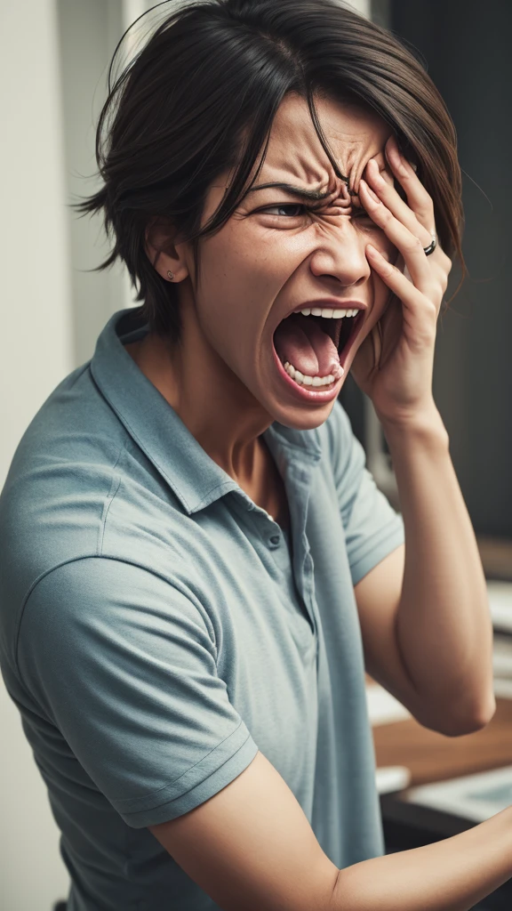 An agitated person