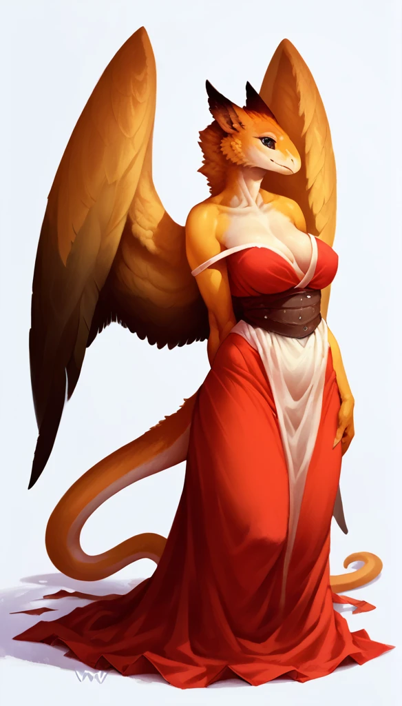 score_9, score_8_up, score_7_up, (clear simple background, white background, papyrus background), ((SFW:1.5))
(crow:1.5)), _young, anthro, solo, (female), (fullbody, curvy body, feathered, focus), (wings, tail), beautiful, (Dressed:1.5)