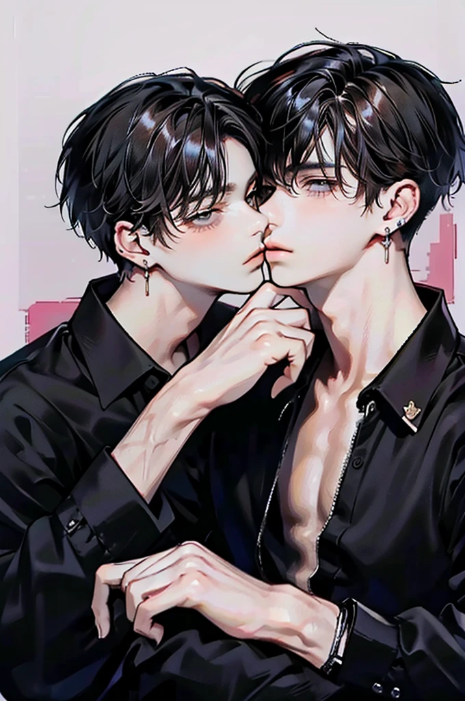 masterpiece, high quality, best quality, 2male, adult male, 30 yo male, yaoi, gay male relationship