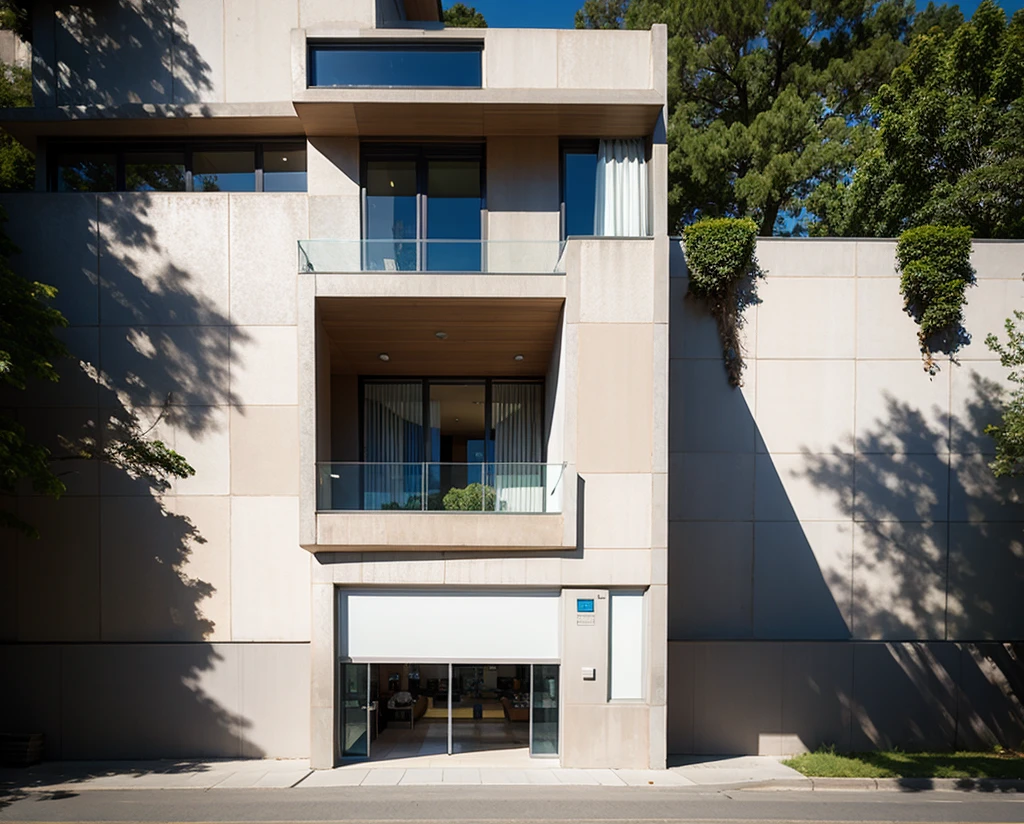 head of&#39;artwork, High quality, best quality, authentique, great detail, En plein air, villa de plain-piedXL, credit group, style de maison moderne dans la rue ,stairs, white wall ,road,pavement, grass, trees, sky, nuvens, (day light:1.1)