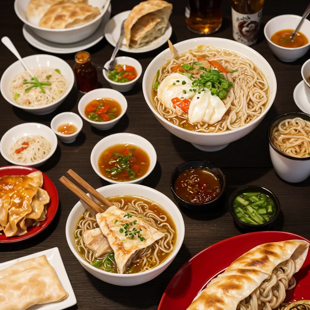 Flying Ramen and Gyoza