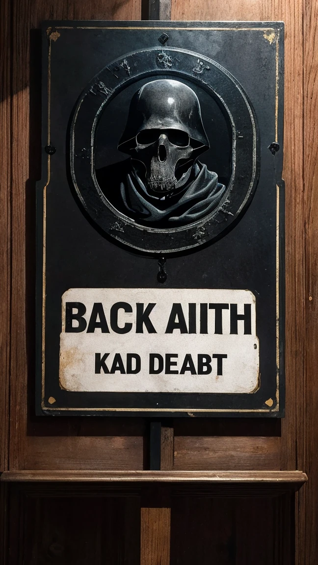 4K/ realistic picture/ Black Death warning sign: An old-fashioned sign with the phrase "Beware of the Black Death."