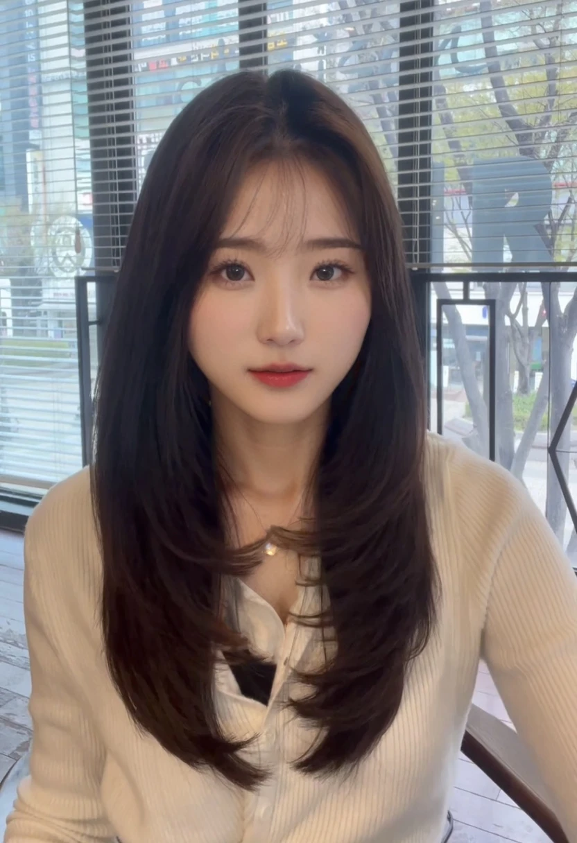 Best Quality, 8k, Masterpiece, (Portrait: 1.3), (photo realistic:1.4), (hyper realistic:1.4), Sharp Focus, looking at viewer, (smoother lighting:1.1), (increase cinematic lighting quality:0.9), realistic lighting, backlighting, light on face, ray trace, (brightening light:1.2), (Increase quality:1.4), sharp detail, (best quality real texture skin:1.4), finely detailed eyes, black_eyes, finely detailed face, 25 year old Korean woman