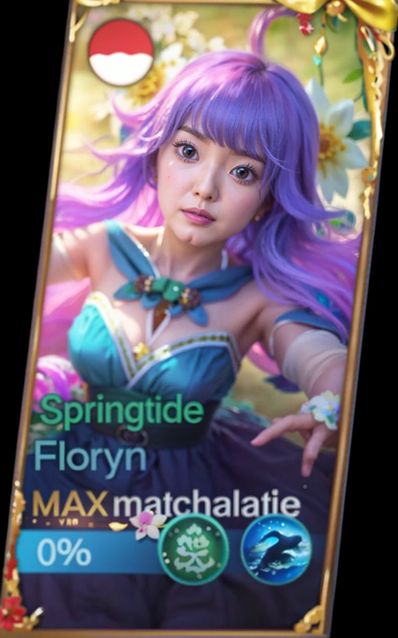 hyper realistic, lifelike texture, dramatic lighting, (best quality:1.1), partially immersed in flower, (hanbok, korean clothes:1.4), depth of field, lifelike, colorful flower bed in the background, falling sakura blossoms, depth of field, beauty512, irene1,