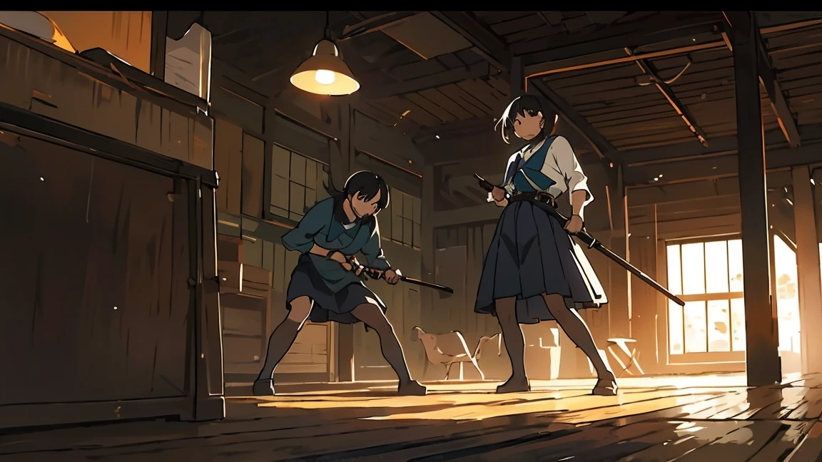 日本のkendoの防具を装備している女の子が竹刀をStanceている,Kendo protective equipment,kendo,high school girl,1people,Stance,Front-facing angle,Bust-up composition,Chudan-no-kamae,