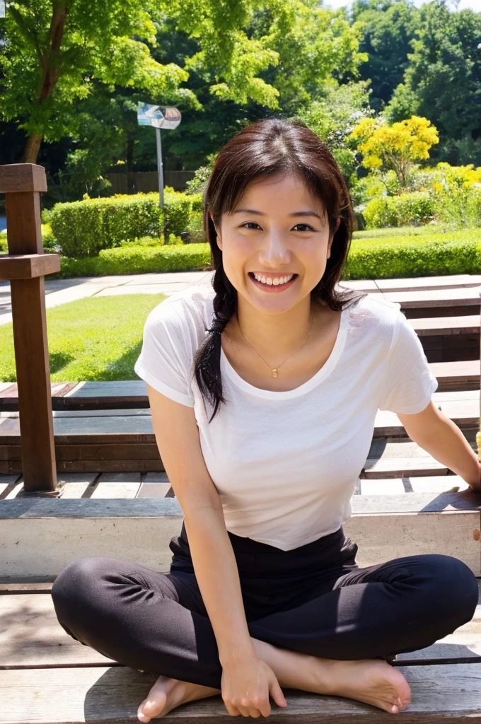 48 years old D cup saggy breasts woman A kind smile Big eyes Front teeth Japanese classmate High resolution, Highest quality, super high quality, Ultra-detailed, Cinematic lighting、On the street、Sweaty、Sweat、Black-haired、Idol girl singing on the bandstand、Big smile、sunny day、Spread your legs、Spread your legs、sunny day、Full nudity、huge 、Nipples、Browsing Caution、punk