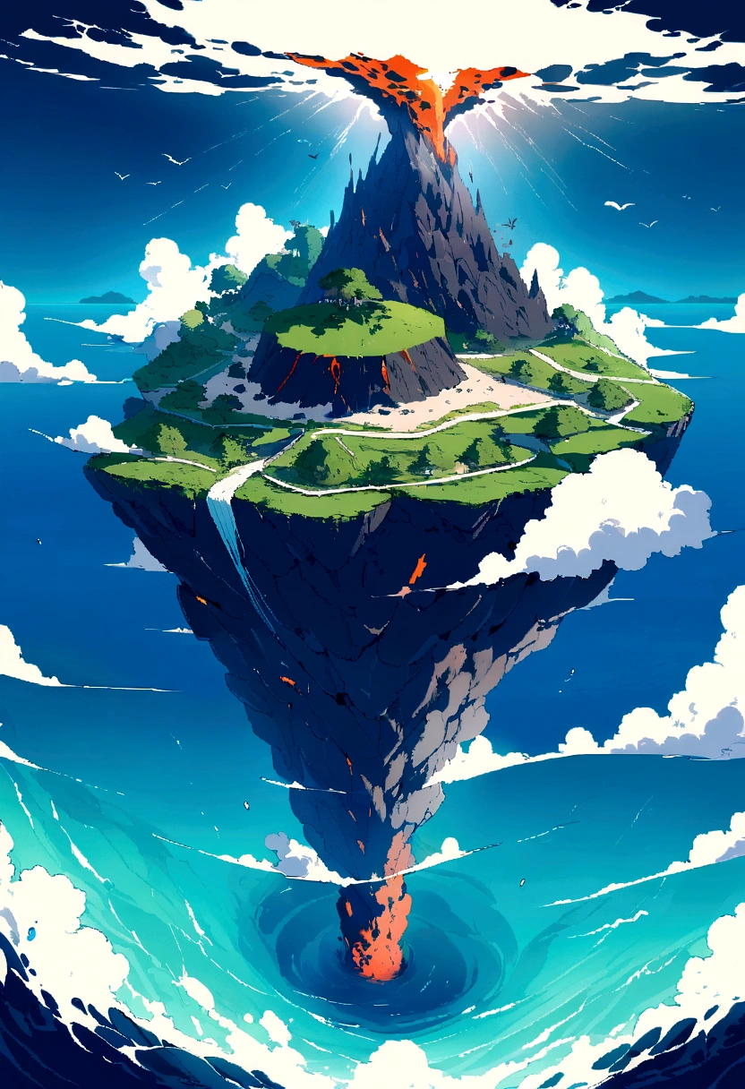 An island in the ocean、uninhabited island、White Sand Beach、Blue Sea、Sea view、Islands formed by underwater volcanic eruptions、