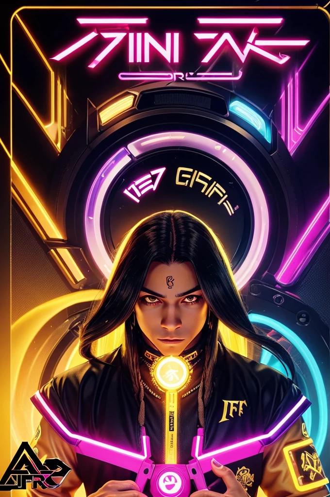 This is a gaming logo that features the name "lil Wayne ff" in a futuristic font and a neon Golden color. and Boy Anime avtar, The logo also has a stylized controller icon. The logo is designed to be attractive and eye-catching, and to appeal to gaming enthusiasts and