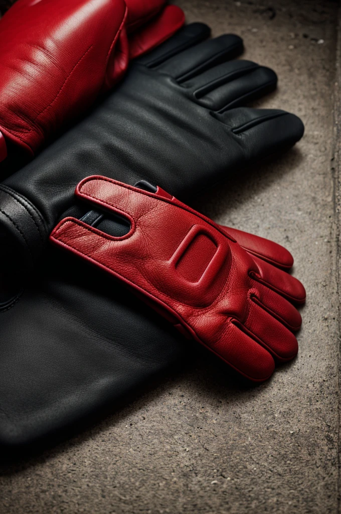 photo of red racing glove, photo realistic