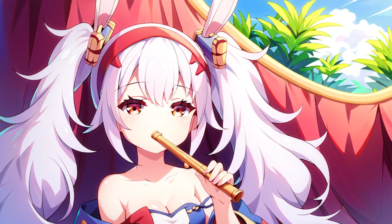 ((1girl:1.3)), ((moe style:1.3)), laffey_(azur_lane), ((hippie:1.3)), ((flute:1.3)), ((perfect face)), ((extremely cute:1.3)), ((masterpiece:1.3)), ((8k)), ((best quality:1.3)), ((beautiful)), ((extremely detailed:1.3)) , ((absurdres)), AddXL, ((score_9:1.3)), ((score_8_up:1.3)), ((score_7_up:1.3))
