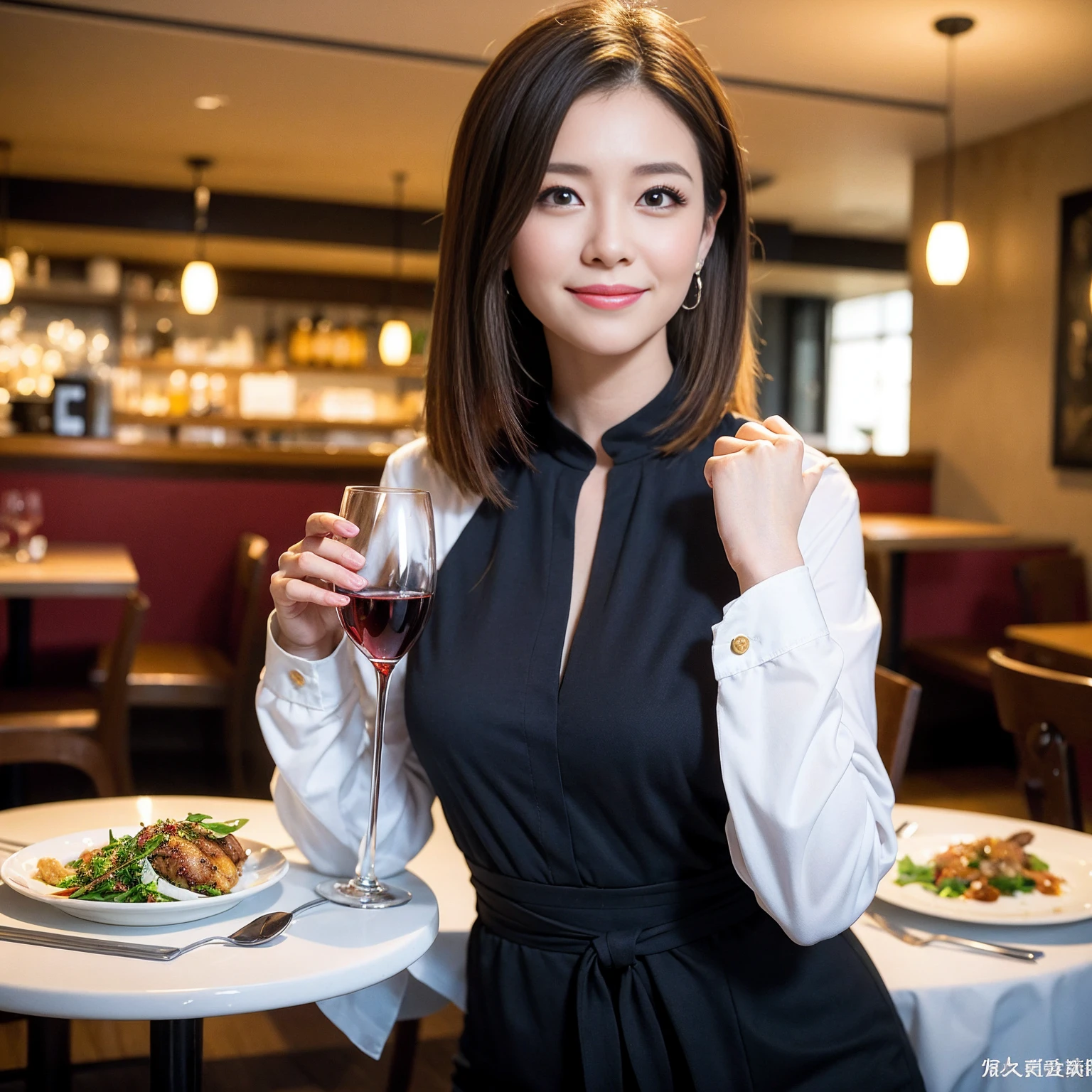 ((Highest quality、8K、masterpiece:1.3))、slimカップル、modelカップル、(Realistic, Intricate details:1.2), full-course dinner、Wine Party、Amazing view of the sunset sky and clouds、A bright smile、The wonderfulness of smile、Bright image、The beauty of wine, Beautiful Face, blue eyes, The light shines on your face, Blushing, short hair,Bright Face、 (Age 37), 39 years old, red wine 、Appetizers、Italian food、Wine bottle、Champagne、sparkling wine、Two beauties、Brown Hair、Shortcuts、Long sleeve shirt、dress、Beautiful woman 1, (slimな顔), (The body is slim), (Brown Hair), (Shortcuts), cheeks turn a little red,Attractive beauty、restaurant, In a prominent place (From the waist up) Nova Frog Style, actress, model, Upper Body, White wine, slim, wine glass, 中央に置かれたwine glass, smile, (smile: 1.15), Beautiful fine grain, Depth f/2,saturation, High Contrast, Strong light and shadow,Moist Body:1.5、3D texture、Delicate eyes、Brown Hair、The hair is very shiny、
