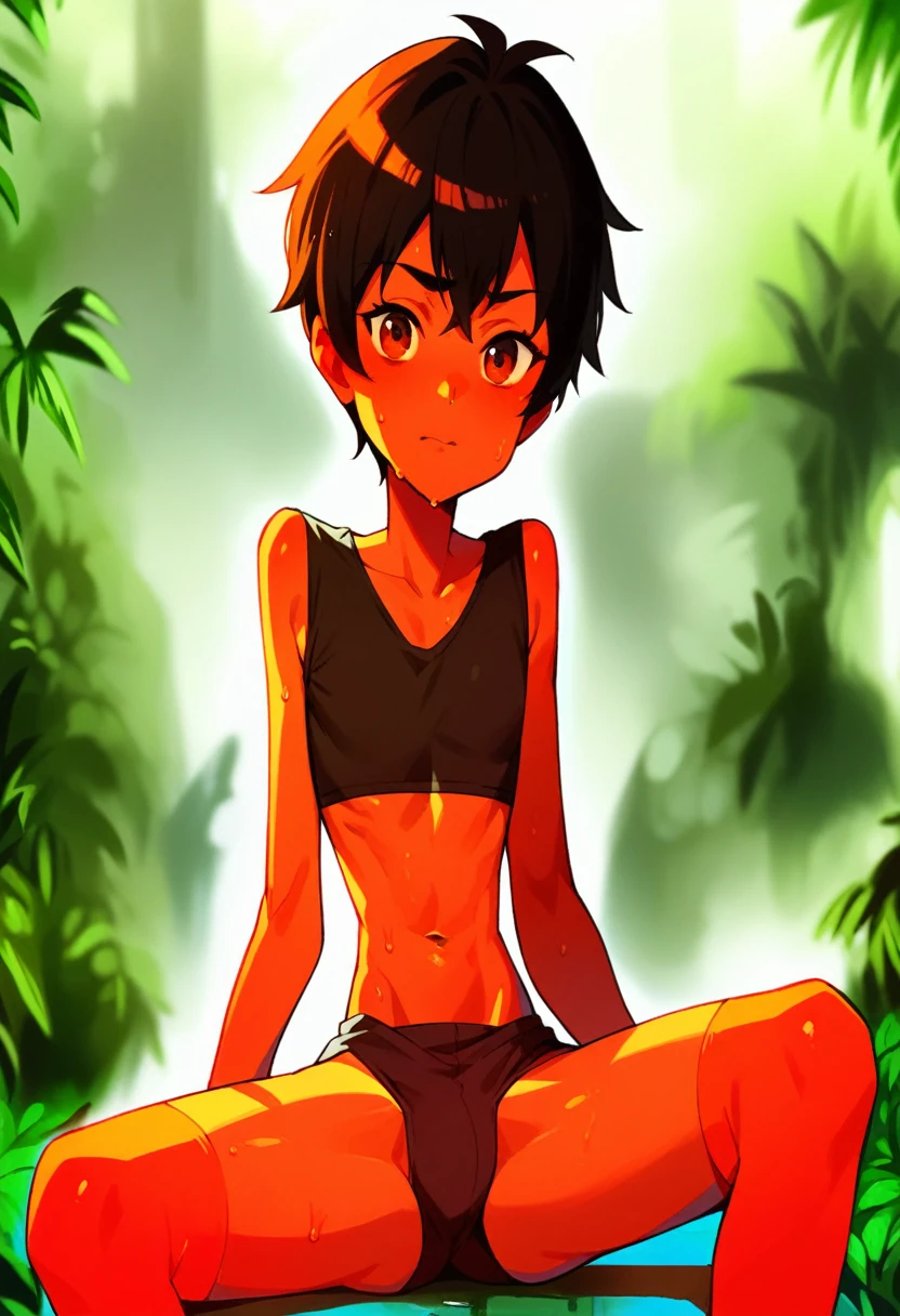 Belly button Brown skin juvenile Sweating