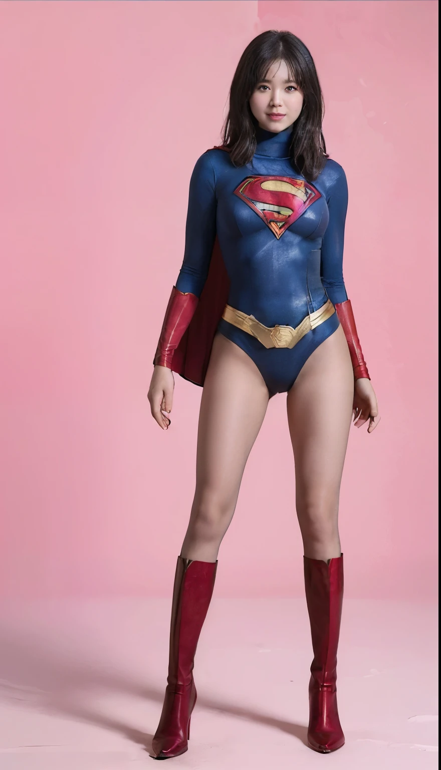 No background、(((Sweating profusely))).(((Beautiful legs in black tights.)))、(((Legally express the beauty of your smile)))、((((Make the most of your original images)))、(((体にぴったりフィットするSupergirl Costume)))、(((Supergirl Costume)))、(((short and beautiful hair)))、(((suffering)))、(((Please wear black tights....、Wear red boots)))、((Best image quality、8K))、((Highest quality、8K、masterpiece:1.3))、(((Preserve background )))、Sharp focus:1.2、Beautiful woman with perfect figure:1.lim Abs:1.2、Wet body:1.5、Highly detailed face and skin texture、8K