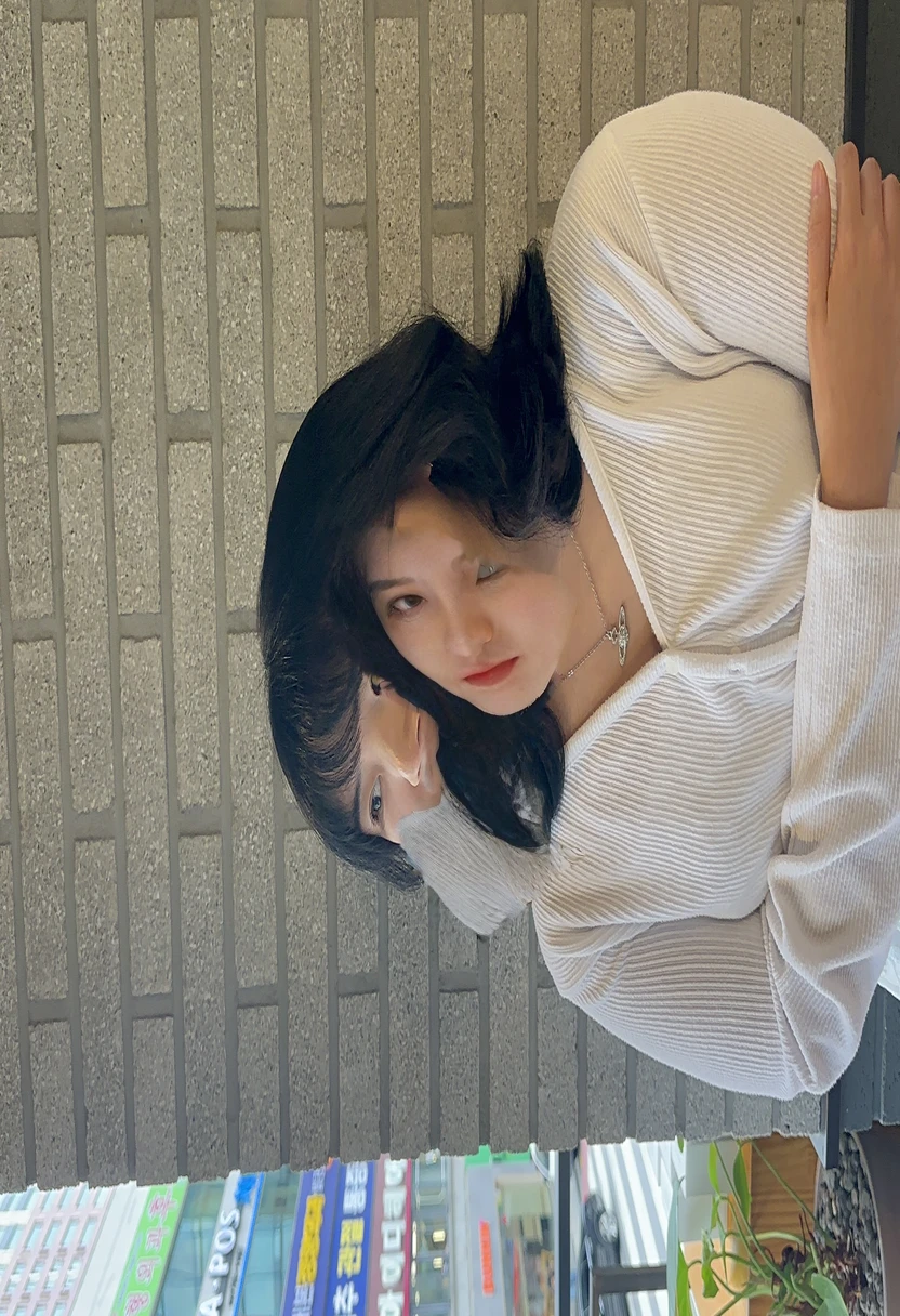 Best Quality, 8k, Masterpiece, (Portrait: 1.3), (photo realistic:1.4), (hyper realistic:1.4), Sharp Focus, looking at viewer, (smoother lighting:1.1), (increase cinematic lighting quality:0.9), realistic lighting, backlighting, light on face, ray trace, (brightening light:1.2), (Increase quality:1.4), sharp detail, (best quality real texture skin:1.4), finely detailed eyes, black_eyes, finely detailed face, 25 year old Korean woman