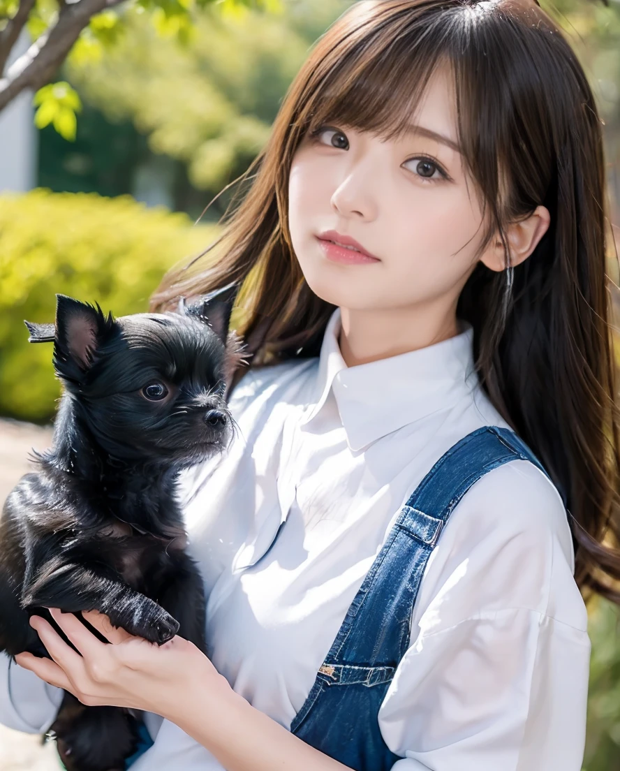 A woman playing with many small black puppies、Stylish white shirt and jeans、Super delicate dog expression、Lens flare、Hair blowing in the wind、Medium Hair、、Expressing the whiteness of one&#39;s breath、Photo from the waist up、Night city illumination shot、Cowgirl Shot、Fur coat、豪華なグレーのミンクのFur coat、Wear fine leather boots、Luxury Bags、Inner turtleneck、Silver necklace and small silver earrings Millionaire style:1.4））、Full body photo、smile、 Caustics、Highly detailed photos、Very beautiful woman 、Ample breasts、No makeup、(8K、RAW Photos、Highest quality、masterpiece:1.2)、(Realistic、Realistic)、1 Girl、((Medium Short Hair、Midwinter、Cold region Snow falling、The wind is blowing、Fluttering Hair、Blur the background、Colorful illuminations、Looking into the camera:1.4))、
