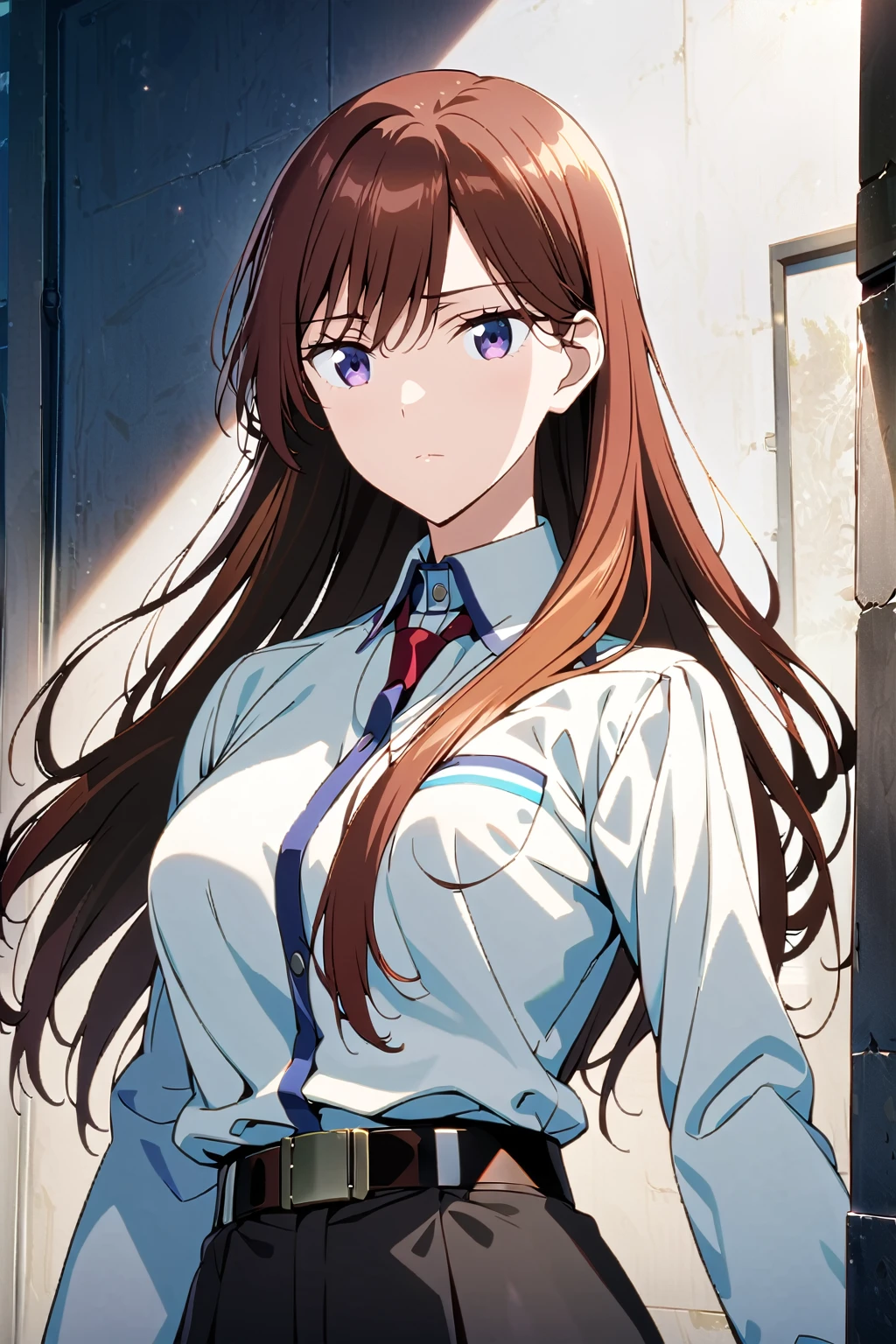 (超detailedなイラスト:1.2),超detailedなイラスト:1.2),Very delicate and beautiful,非常にdetailed,CG,Unity,8k wallpaper,wonderful,detailed,masterpiece,The best quality in the best condition,Official Art,非常にdetailed CG 8k Unbelievably ridiculous resolution,Beautiful and exquisite,High resolution,非常にdetailedな目と顔,Standing in front of the beautiful moon、Anime girl with long red hair and white shirt, kurisu makise steins gate anime, kurisu makise, Female Anime Characters, Female Action Anime Girl, Misato Katsuragi, Portrait of a female anime hero, Inspired by Ryusei Kishida, makise kurisu