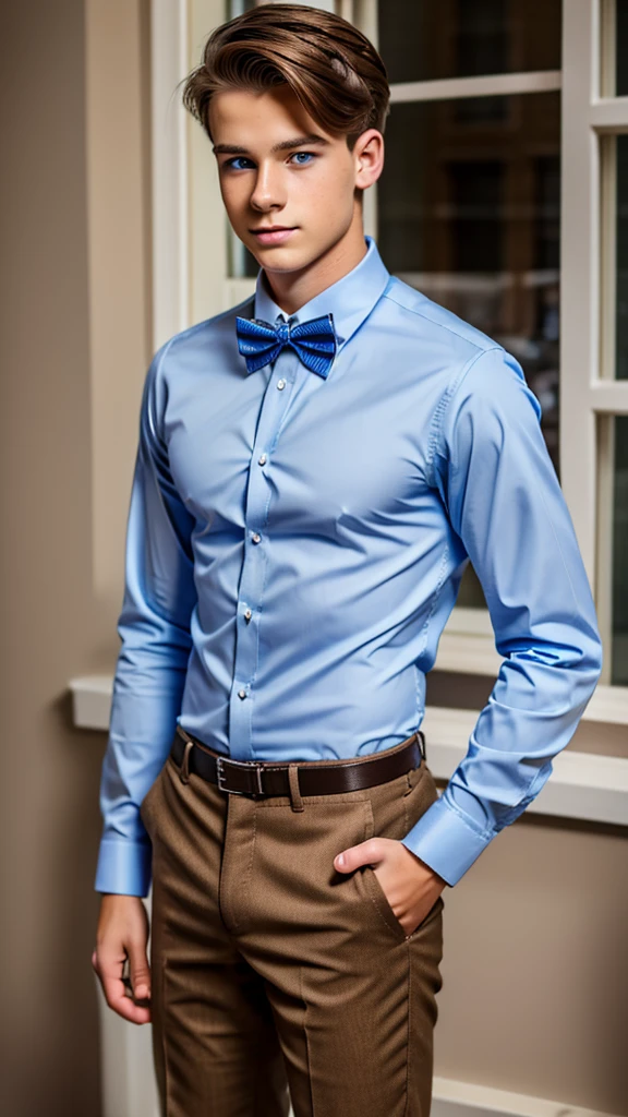 19 year old male wearing bow tie and lomg sleveed button up
4K HIGH REZ
Physical Description: Brown colored hair and skinny build. 5"5 and 150 LB. Blue eyes.
.