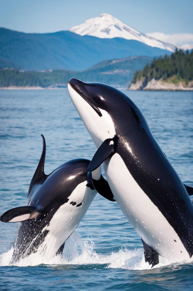 Two Killer Whales Hearts