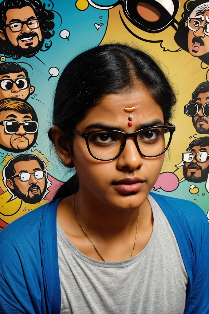 Create a profile picture of a character who looks perpetually confused, wearing oversized glasses, and surrounded by thought bubbles filled with funny Indian expressions and memes."

This prompt encourages the artist to capture the essence of humorous confusion, possibly with a touch of Indian cultural references or text commonly used in memes.