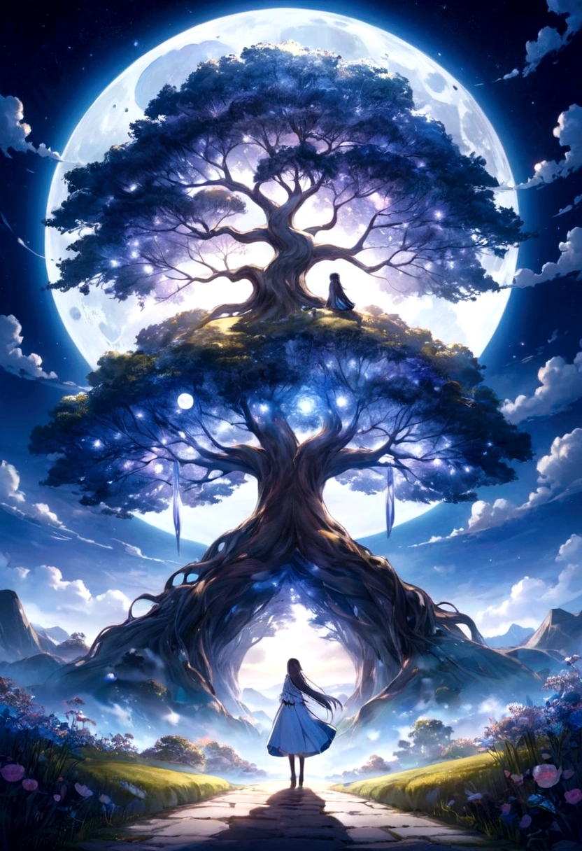 world Tree、moonlight、Moonlit Night、Fantasy、mysteriouasterpiece、Perfect Art、Award-winning works