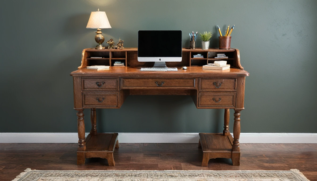 writing desk, front view, no background