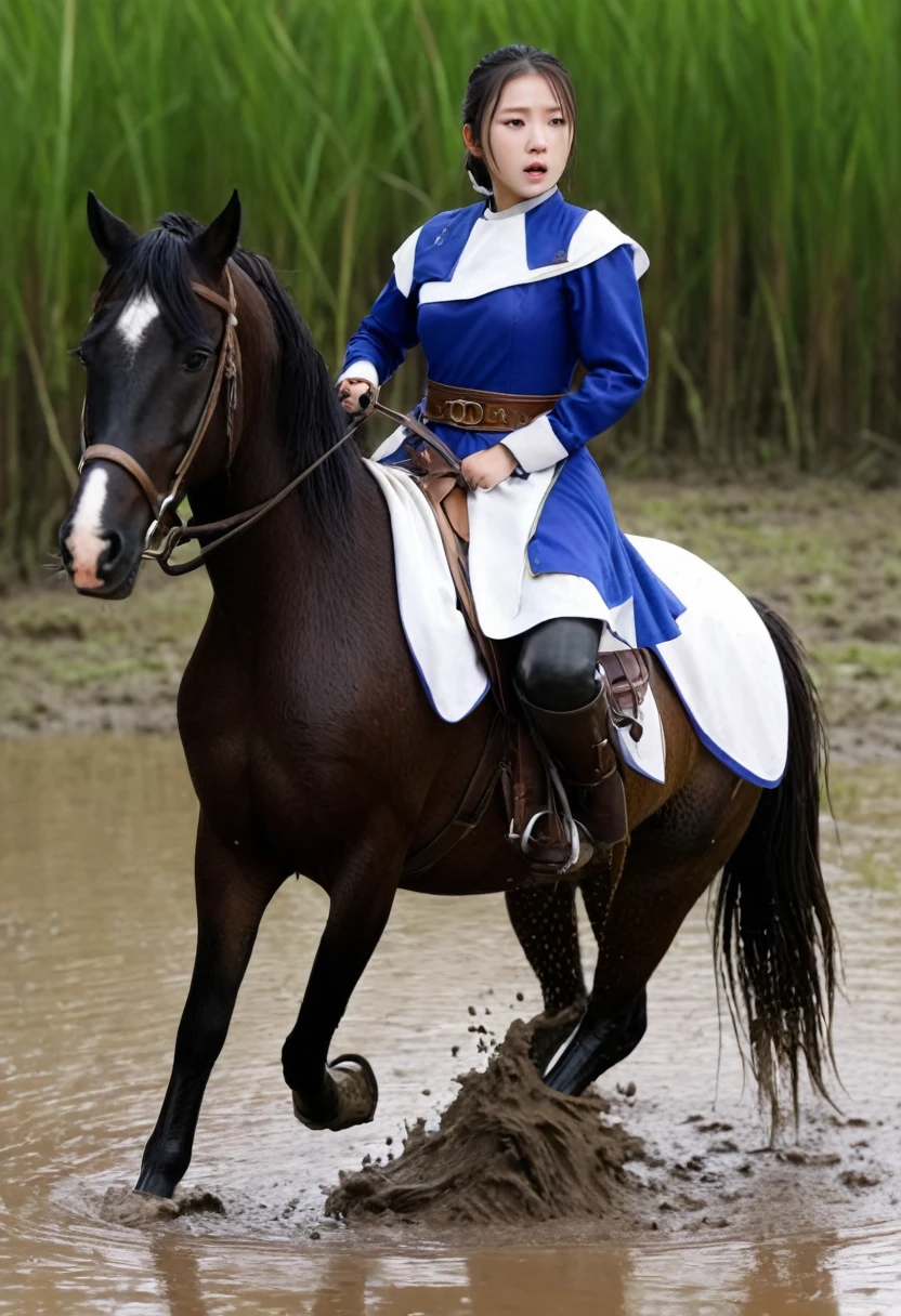 (((masterpiece))),(((Highest quality))),((Tabletop:1.4, Highest quality)), (Realな写真:1.4),
((1 cute girl knight)),rodeo,horse standing,Surprised face,stumble,aggressive,slouch,
(超High resolution:1.2),, wonderful, Very detailed CG Unity 8k wallpaper, Very detailed, High resolution,fat horse ridden by japanese girl,Chubby,Plump,Double,Red, white and blue outfit,Soaking in the swamp,Mud Splash,
Soft Light, Beautiful detailed girl, Droopy eyes,Very detailedな目と顔, Beautiful and exquisite nose, Beautiful and exquisite, horse ridden by a girl can't stand up because its drowned in the sticky muddy pitfall:10.0 ,Displeased face:4.0,Real,Stir,Anatomically correct,action horse riding scene while struggle fighting