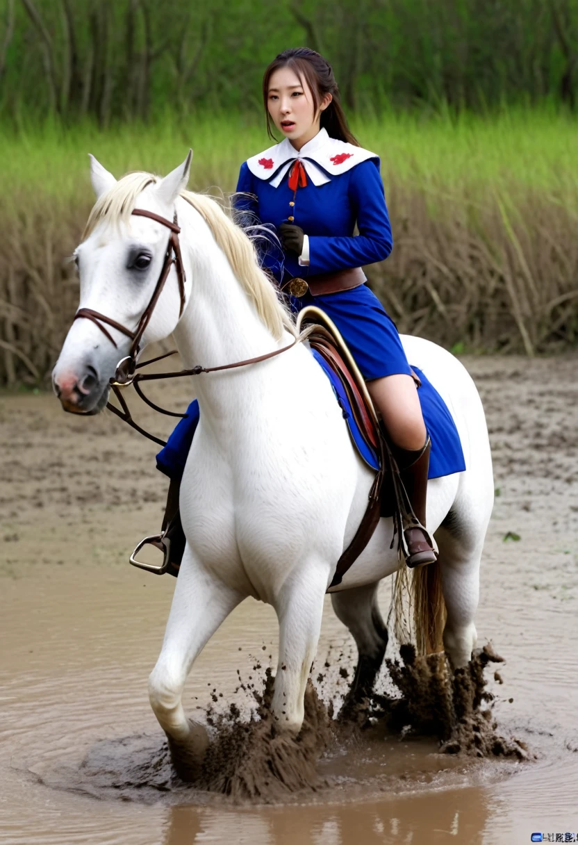 (((masterpiece))),(((Highest quality))),((Tabletop:1.4, Highest quality)), (Realな写真:1.4),
((1 cute girl knight)),rodeo,horse standing,Surprised face,stumble,aggressive,slouch,
(超High resolution:1.2),, wonderful, Very detailed CG Unity 8k wallpaper, Very detailed, High resolution,fat horse ridden by japanese girl,Chubby,Plump,Double,Red, white and blue outfit,Soaking in the swamp,Mud Splash,
Soft Light, Beautiful detailed girl, Droopy eyes,Very detailedな目と顔, Beautiful and exquisite nose, Beautiful and exquisite, horse ridden by a girl can't stand up because its drowned in the sticky muddy pitfall:10.0 ,Displeased face:4.0,Real,Stir,Anatomically correct,action horse riding scene while struggle fighting