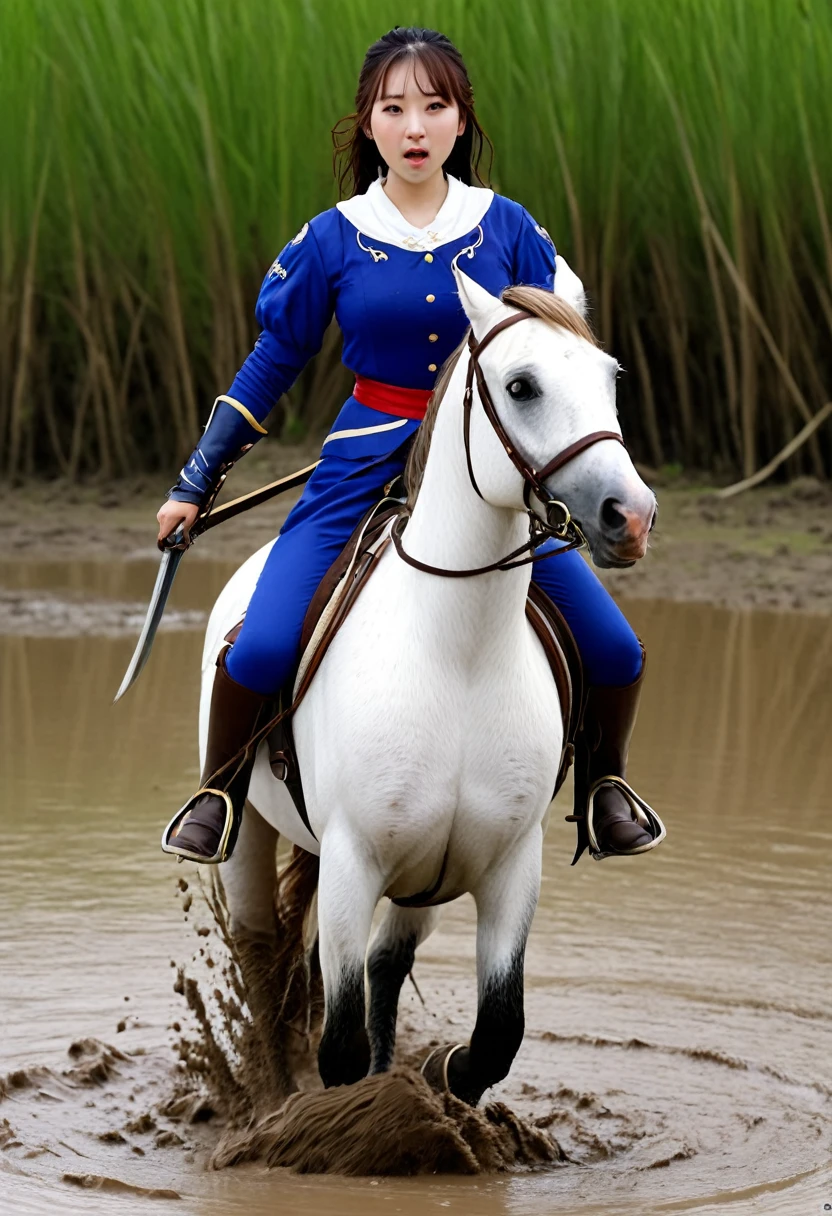 (((masterpiece))),(((Highest quality))),((Tabletop:1.4, Highest quality)), (Realな写真:1.4),
((1 cute girl knight)),rodeo,horse standing,Surprised face,stumble,aggressive,slouch,horse standing,
(超High resolution:1.2),, wonderful, Very detailed CG Unity 8k wallpaper, Very detailed, High resolution,fat horse ridden by japanese girl,Chubby,Plump,Double,Red, white and blue outfit,Soaking in the swamp,Mud Splash,
Soft Light, Beautiful detailed girl, Droopy eyes,Very detailedな目と顔, Beautiful and exquisite nose, Beautiful and exquisite, horse ridden by a girl can't stand up because its drowned in the sticky muddy pitfall:10.0 ,Displeased face:4.0,Real,Stir,Anatomically correct,action horse riding scene while struggle fighting