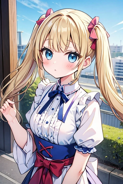 Blonde with blue eyes、Lolita、Small breasts、Twin tails、Girl Brat,Alice in wondarland,japan,Osaka,Tsutenkaku Tower,New World,